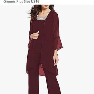 Womens 3 Piece Pant Pant Suit